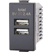 PRESA USB ABM - NERO 2 PRESE USB VOLT 5 A 2.4- 8 pezzi