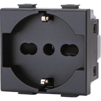 PRESA SCHUKO + SICUREZZA ABM - NERO VOLT 250 A 10/16 2P+T- 8 pezzi