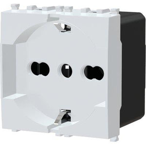 PRESA SCHUKO + SICUREZZA AVP - BIANCO VOLT 250 A 10/16 2P+T- 8 pezzi