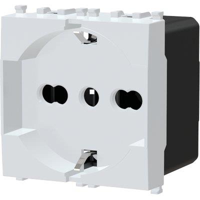 PRESA SCHUKO + SICUREZZA AVP - BIANCO VOLT 250 A 10/16 2P+T- 8 pezzi