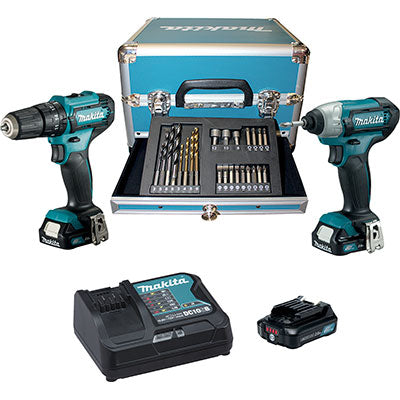 TRAPANO AVVIT BATTERIA KIT CLX228SAX2 MAKITA - HP333D +TD110D VOLT 12X3 AH 2 +VALIGIA + PZ 24- 1 confezioni