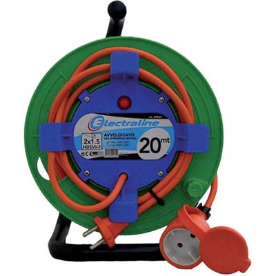 AVVOLGICAVO GARDEN ELECTRALINE  ARANCIO 2P+T 16A + SCHUKO n°XMMQ 2X15 MT 20