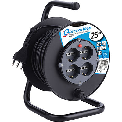 AVVOLGICAVO BRICOLAGE 49027 ELECTRALINE  2P+T 16A BIPASSO SCHUKO X4 n°XMMQ 3X15 MT 25