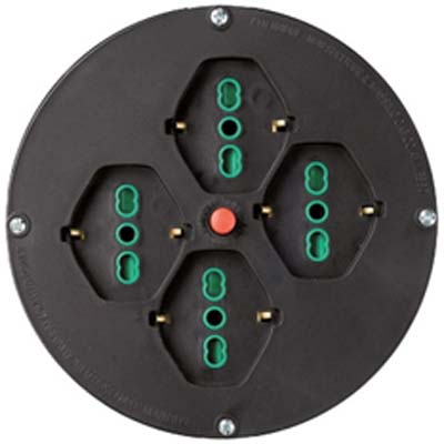 DISCO PRESE X AVVOLGICAVO FME  MM 145 2P+T 16A BIPASSO SCHUKO X4