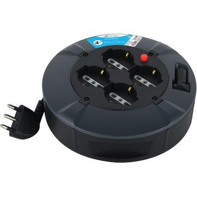 AVVOLGICAVO DOMESTICO ELECTRALINE  2P+T 16A BIPASSO SCHUKO X4 n°XMMQ 3X10 MT  4