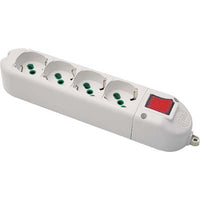 MULTIPRESA  CAVO BIPASSO + SCHUKO + INT.LUM FME  BIANCO POSTI 4 2P+T 16A