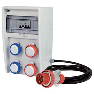 QUADRO DISTRIBUZIONE ROSSO/BLU ULISSE FME  PRESE CEE BLU X2+CEE ROSSA X2 MM 204X403 H.MM 177