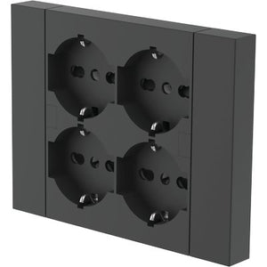 MULTIPRESA BIPASSO + SCHUKO INCASSO ELECTRALINE  NERO POSTI 4 2P+T 16A