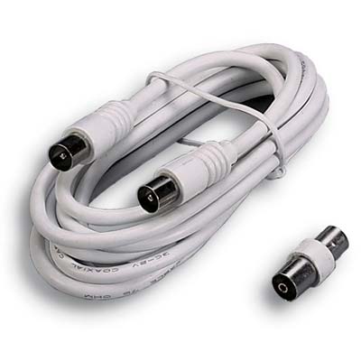 PROLUNGA COASSIALE TV + ADATTATORE FME - SPINA DRITTA + PRESA DRITTA MM 9,5 OHM 75 MT 2- 5 pezzi