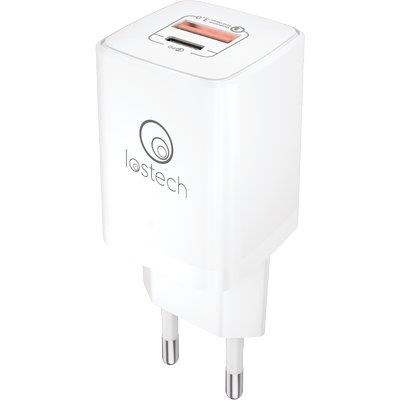 CARICABATTERIA SMARTPHONE LS-NC08 LOSTECH - VOLT 230 WATT 20 1 PRESA USB + 1 PRESA TYPE C- 2 pezzi