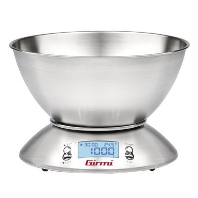 BILANCIA DIGITALE CUCINA PS85 INOX GIRMI  KG 5/GR 1 + CIOTOLA 2XAAA NON INCLUSE