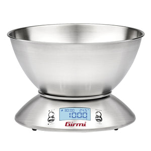 BILANCIA DIGITALE CUCINA PS85 INOX GIRMI  KG 5/GR 1 + CIOTOLA 2XAAA NON INCLUSE