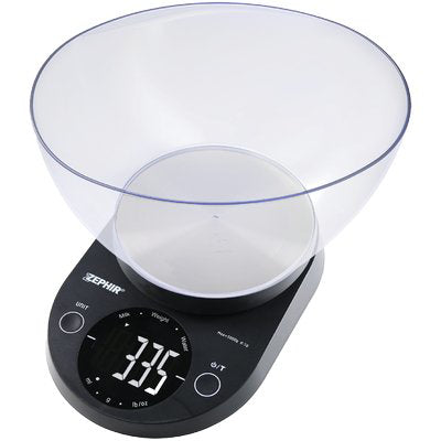BILANCIA DIGITALE CUCINA ZHS511 ZEPHIR  KG 5/GR 1 + CIOTOLA 2XAAA NON INCLUSE
