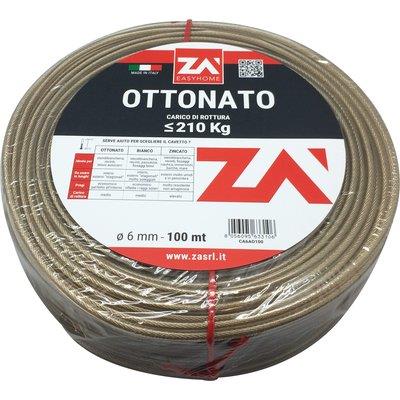 CAVETTO ACCIAIO OTTONATO TRASPARENTE  MM 5,0 MT 100