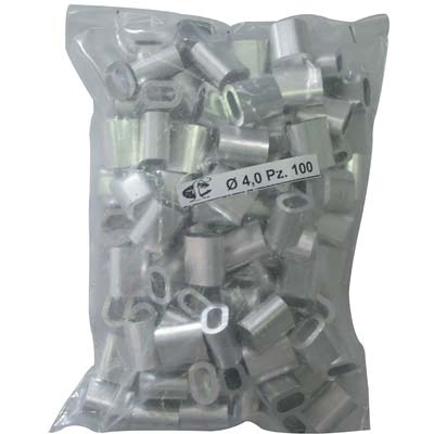 MORSETTO X FILO NYOFIL - ALLUMINIO MM 4- 100 pezzi