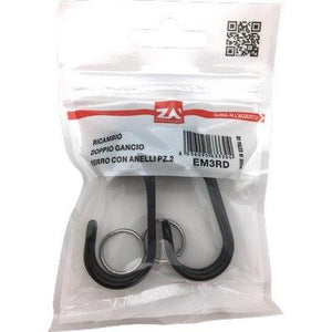 GANCIO METALLO DOPPIO X CORDA ELASTICA - MM 6/8 CF=PZ 2- 10 confezioni