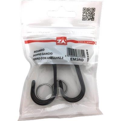 GANCIO METALLO DOPPIO X CORDA ELASTICA - MM 6/8 CF=PZ 2- 10 confezioni