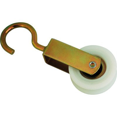 CARRUCOLA NYLON + CUSCINETTO + GANCIO - ZINCATO D.MM 40- 6 pezzi