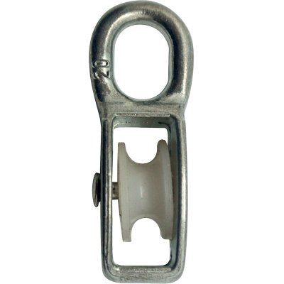 PULEGGIA NYLON SELF - OCCHIOLO NICHELATO D.MM 80- 5 pezzi