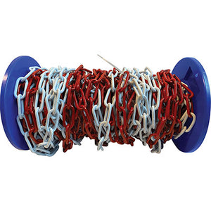 CATENA SEGNALETICA AREF  ACCIAIO VERNICIATO BIANCO/ROSSO D.MM 5 MT 30