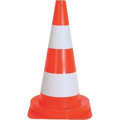 CONO STRADALE - PE BIANCO/ARANCIO H.CM 50- 2 pezzi