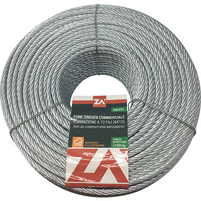 FUNE ANTIGIRO ZINCATA  D.MM  5 L.MT  25