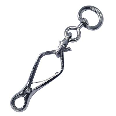 MOSCHETTONE X GUINZAGLIO A PINZA NICHELATO KONG - L.MM 60+1/2- 2 pezzi