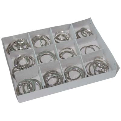ANELLO PORTACHIAVE KIT - ACCIAIO NICHELATO CF=PZ 72- 1 confezioni