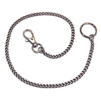 PORTACHIAVE MOSCHETTONE MINI + CATENELLA - ZAMA NICHELATA + ANELLO CM 47- 20 pezzi