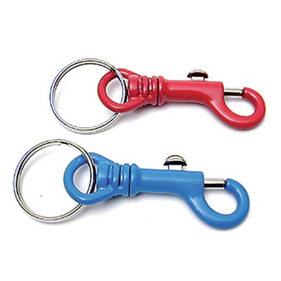MOSCHETTONE PORTACHIAVE COLORATO - ALLUMINIO + GIVOLARE + ANELLO MM 60- 50 pezzi