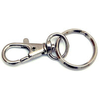 MOSCHETTONE PORTACHIAVE MINI PRONTY - ZAMA NICHELATA + GIVOLARE+ANELLO MM 45- 12 pezzi