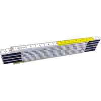 DOPPIOMETRO LEGNO HAND - BIANCO/GIALLO DECIMETRI ROSSI MT 2- 12 pezzi