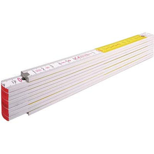 DOPPIOMETRO LEGNO 717 STABILA - BIANCO/GIALLO DECIMETRI ROSSI MT 2- 10 pezzi