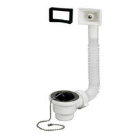 PILETTA LAVELLO INOX + TROPPO PIENO - PP 11/2M + TAPPO- 5 pezzi