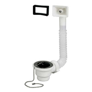 PILETTA LAVELLO INOX + TROPPO PIENO - PP 11/2M + TAPPO- 5 pezzi