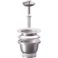 PILETTA MINIBASKET LAVELLO INOX - PP/INOX 11/2F + TAPPO GRIGLIA BASKET- 2 pezzi