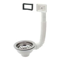 PILETTONE BASKET LAVELLO INOX + TROPPO PIENO - PP/INOX 11/2F + TAPPO GRIGLIA BASKET- 2 pezzi