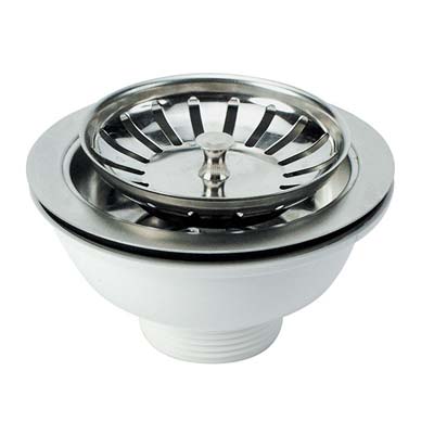 PILETTONE BASKET LAVELLO INOX - PP/INOX 11/2F + TAPPO GRIGLIA BASKET- 2 pezzi