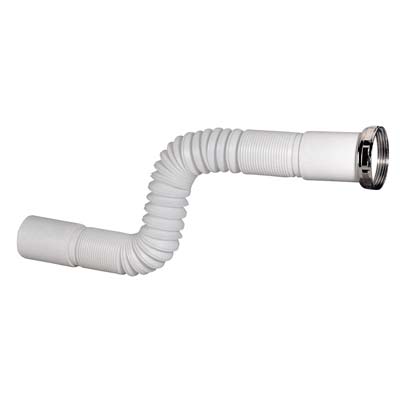 CANOTTO PP FLESSIBILE + GHIERA - BIANCO MM 40/32X11/4 CM 30/80- 10 pezzi