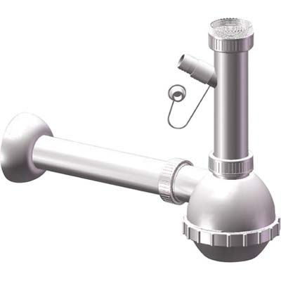 SIFONE PP A BOTTIGLIA 1 VASCA + 1 ATTACCO - BIANCO MM 40 11/2- 5 pezzi