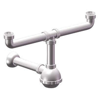 SIFONE PP A BOTTIGLIA 2 VASCHE - BIANCO MM 40/32 11/4- 5 pezzi