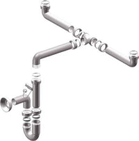 SIFONE PP SALVASPAZIO 2 VASCHE + 1 ATTACCO - BIANCO MM 40 11/2- 5 pezzi