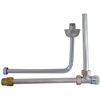 RUBINETTO + SQUADRETTA X SCALDACQUA  OTTONE CROMATO MM 150X250