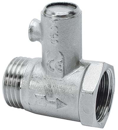 VALVOLA SICUREZZA X SCALDACQUA 366 ITAP - OTTONE NICHELATO 1/2MF- 5 pezzi