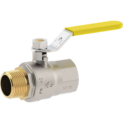 VALVOLA SFERA GAS + LEVA MF FUTURGAS FIV - OTTONE NICHELATO 3/4MF- 4 pezzi