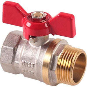 VALVOLA SFERA MF FARFALLA STARS - OTTONE NICHELATO 1MF- 2 pezzi