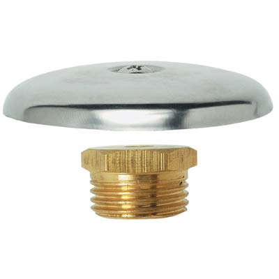 TAPPO M OTTONE + ROSONE INOX - 1/2M- 5 pezzi