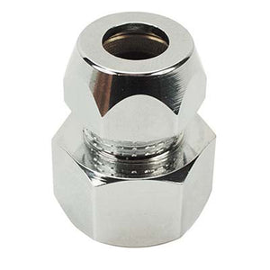 STRINGITUBO FILETTO FEMMINA X CANNA RAME CROMATO - OTTONE CROMATO MM 10X3/8F- 5 pezzi