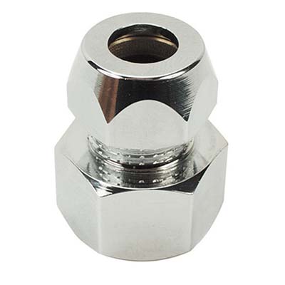 STRINGITUBO FILETTO FEMMINA X CANNA RAME CROMATO - OTTONE CROMATO MM 10X1/2F- 5 pezzi