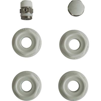 KIT MONTAGGIO RADIATORE  4 RIDUZIONI + TAPPO + VALVOLA SFIATO